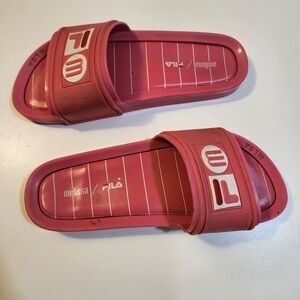 Melissa X Fila SportnPink Slide Sandals with Logo Size 9